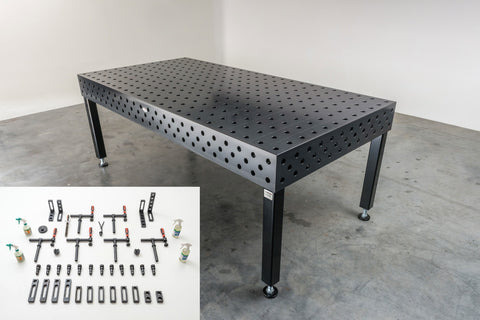 AKTIONS-ANGEBOT Schweißtisch 2400mm x 1200mm PRO | plasmanitriert | inklusive Zubehör-Set 3.0