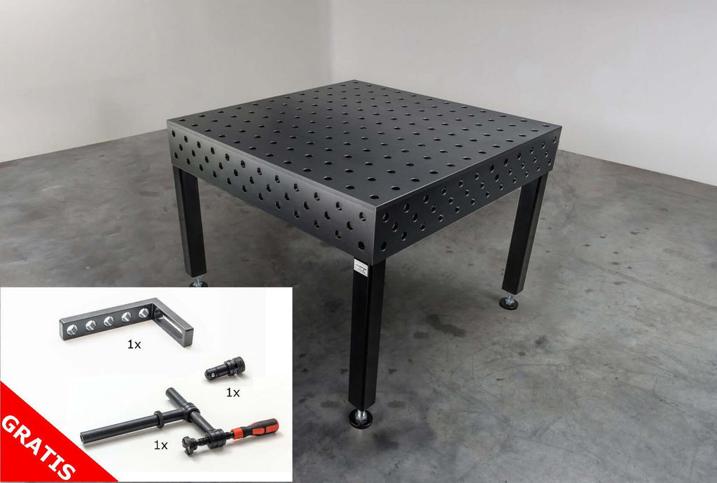 Schweißtisch 1200mm x 1200mm mit plasmanitrierter Oberfläche und 28mm Lochdurchmesser