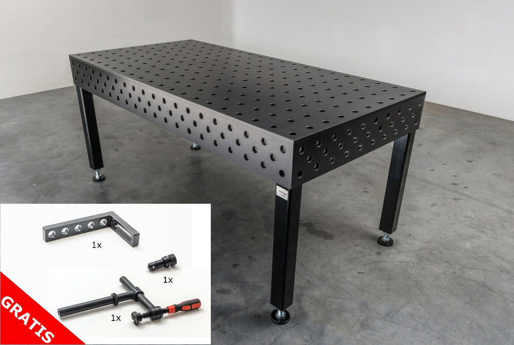 Schweißtisch 2400mm x 1200mm mit antihaftbeschichteter und plasmanitrierter Oberfläche