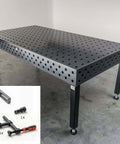 Schweißtisch 2400mm x 1200mm PRO, plasmanitriert, Stahl S355J2+N, verschleißfest, höhenverstellbare Tischfüße, Gewicht 986 kg