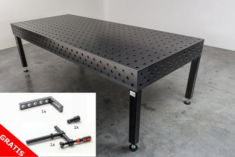 Schweißtisch 2900mm x 1400mm, 895kg, Antihaftbeschichtung, Microlegierter Stahl, verstellbare Tischhöhe und verstärkte Unterkonstruktion