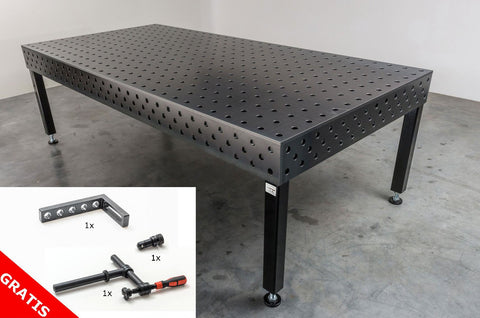 Schweißtisch 2900mm x 1400mm mit antihaftbeschichteter und plasmanitrierter Oberfläche