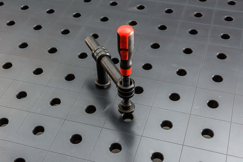 Profi-Schraubzwinge 90° brüniert, nitriert, max. Spannhöhe 340mm, stufenlos verstellbar 0° - 360°, System 28