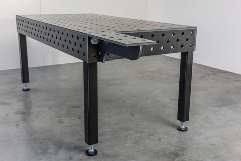 Ausleger zur Verlängerung der Arbeitsfläche, 500mm x 200mm, mit Raster und Bohrungen