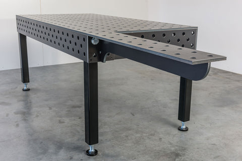 Ausleger zur Verlängerung der Arbeitsfläche, 1000mm x 200mm, mit Raster und Bohrungen